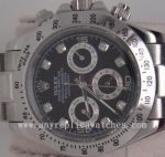 Rolex Daytona Black Face Diamond Markers Mens Clone Watch